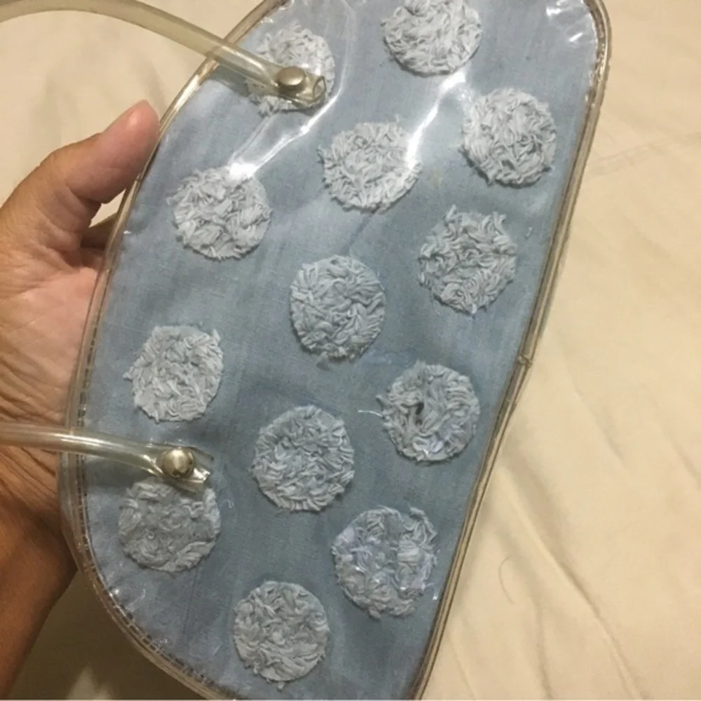 Cosmetics pouch blue and clear